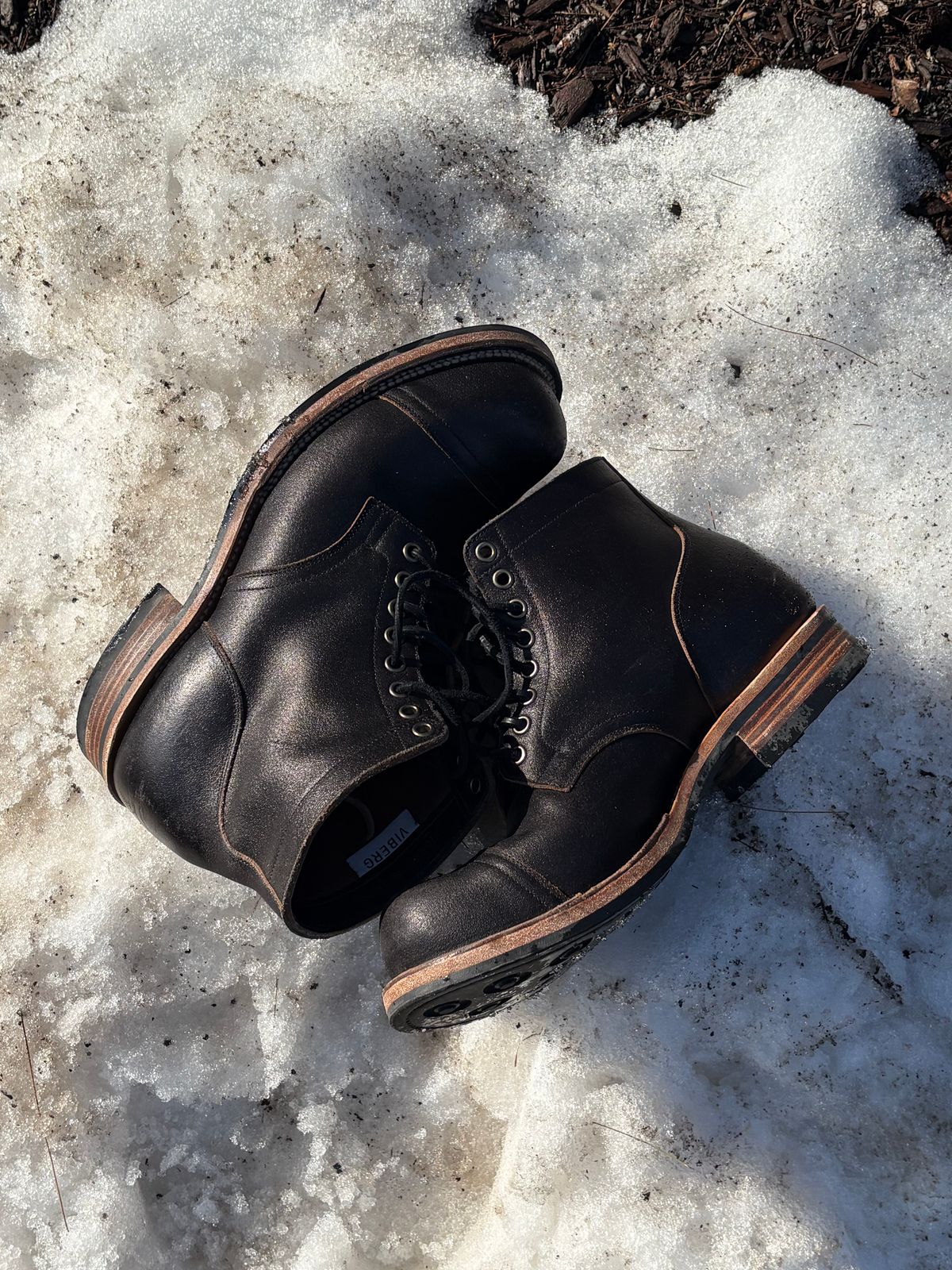 Photo by BootChemist on March 1, 2026 of the Viberg Service Boot in Horween Black Waxed Flesh.