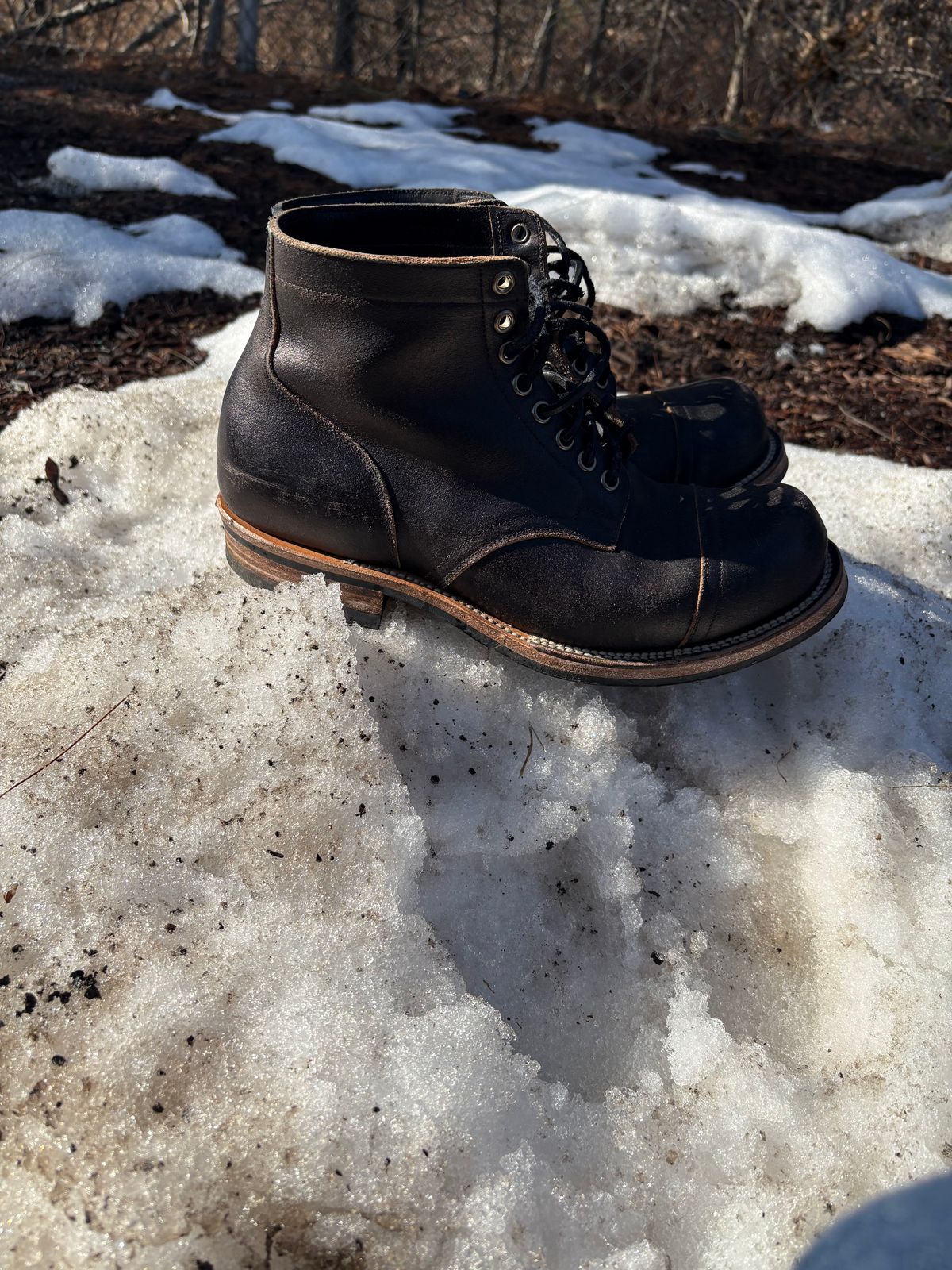 Photo by BootChemist on March 1, 2026 of the Viberg Service Boot in Horween Black Waxed Flesh.