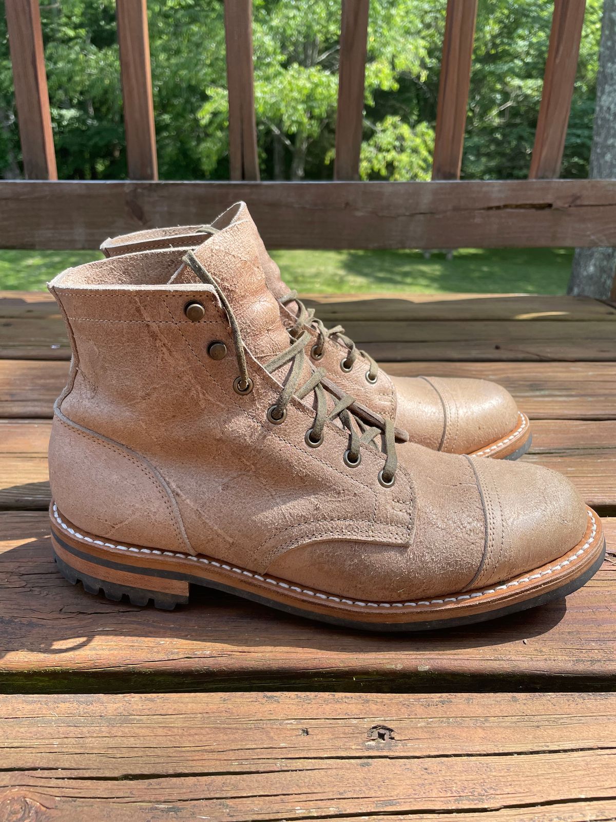Photo by GTOby04 on June 24, 2025 of the Truman Cap Toe Boot in C. F. Stead Gobi Waxy Mohawk.