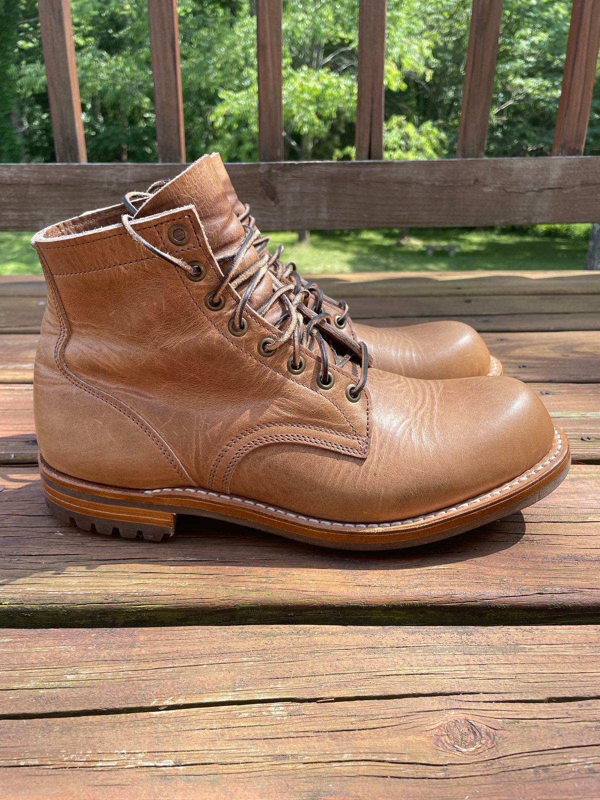 Photo by GTOby04 on June 24, 2025 of the Truman Plain Toe Boot in Horween Natural Cypress.