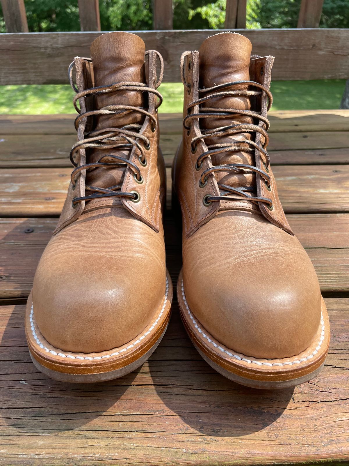 Photo by GTOby04 on June 24, 2025 of the Truman Plain Toe Boot in Horween Natural Cypress.