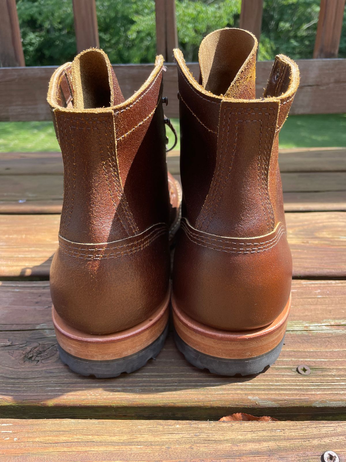 Photo by GTOby04 on June 24, 2025 of the White's MP-Sherman Toe Cap in Horween Cinnamon Waxed Flesh.