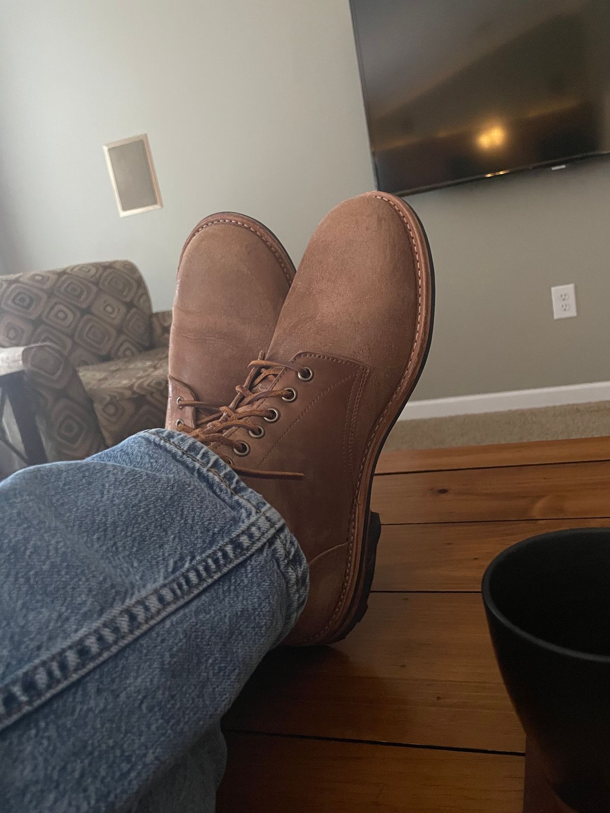 Photo by GTOby04 on November 29, 2025 of the Oak Street Bootmakers Trench Boot in Maryam Cullata Cavallo (Reverse Horse Rump).