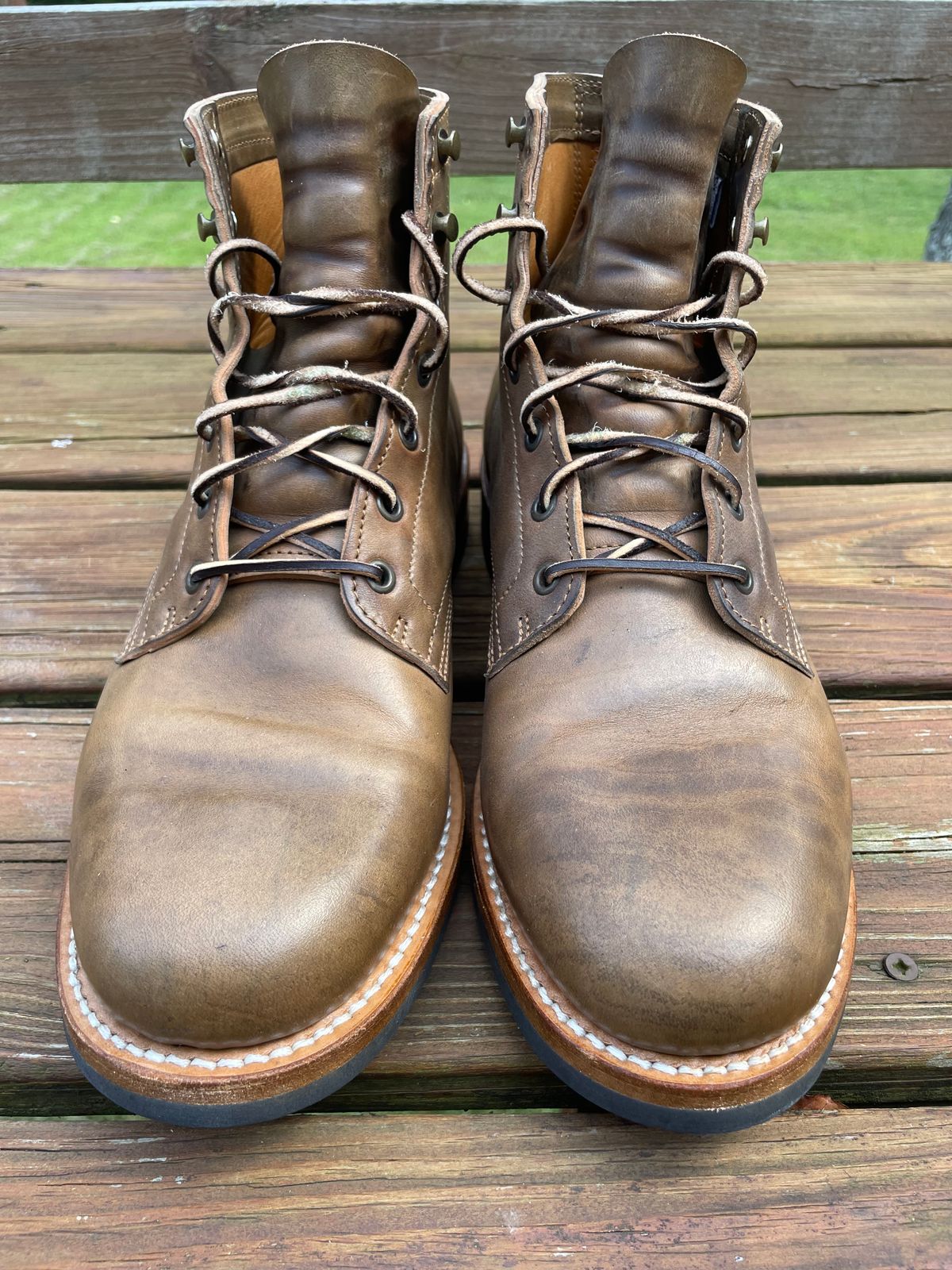 Photo by GTOby04 on June 24, 2025 of the Truman Plain Toe Boot in Guidi Vintage Military Horse Rump.