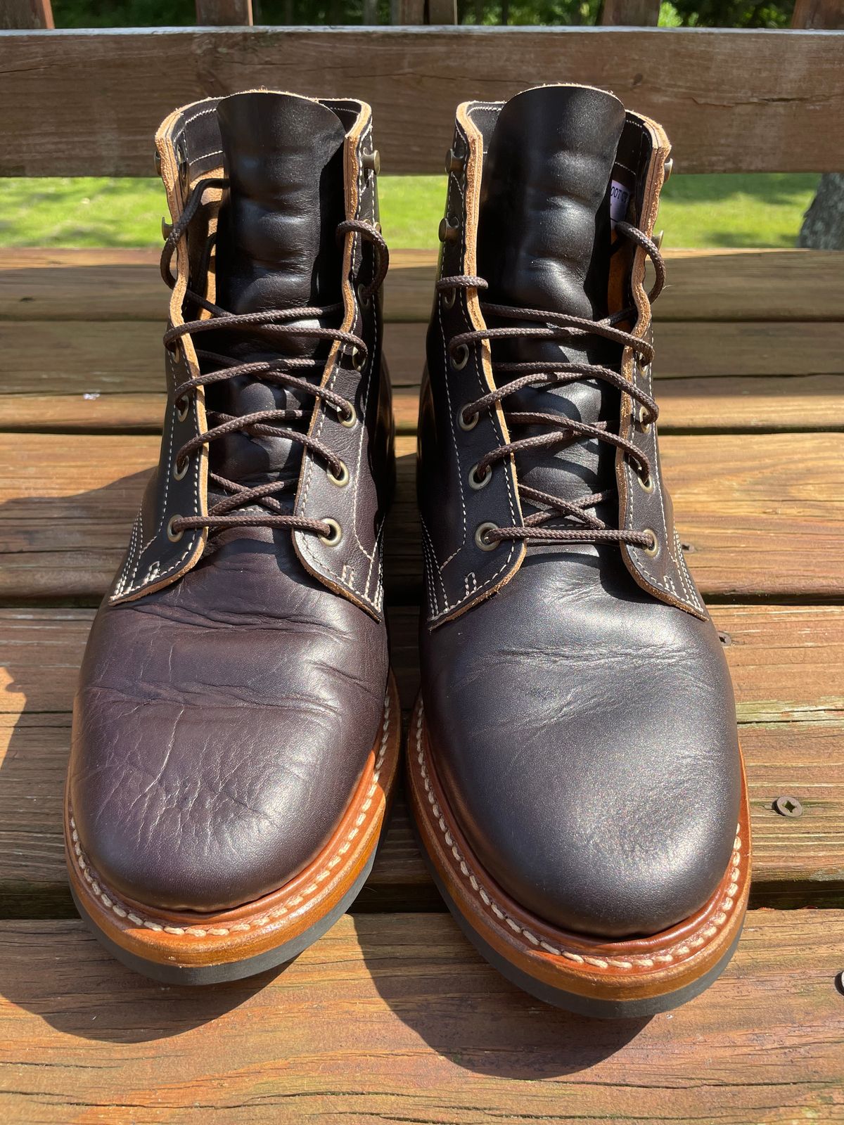 Photo by GTOby04 on June 24, 2025 of the Truman Plain Toe Boot in Horween Black Teacore Cypress.