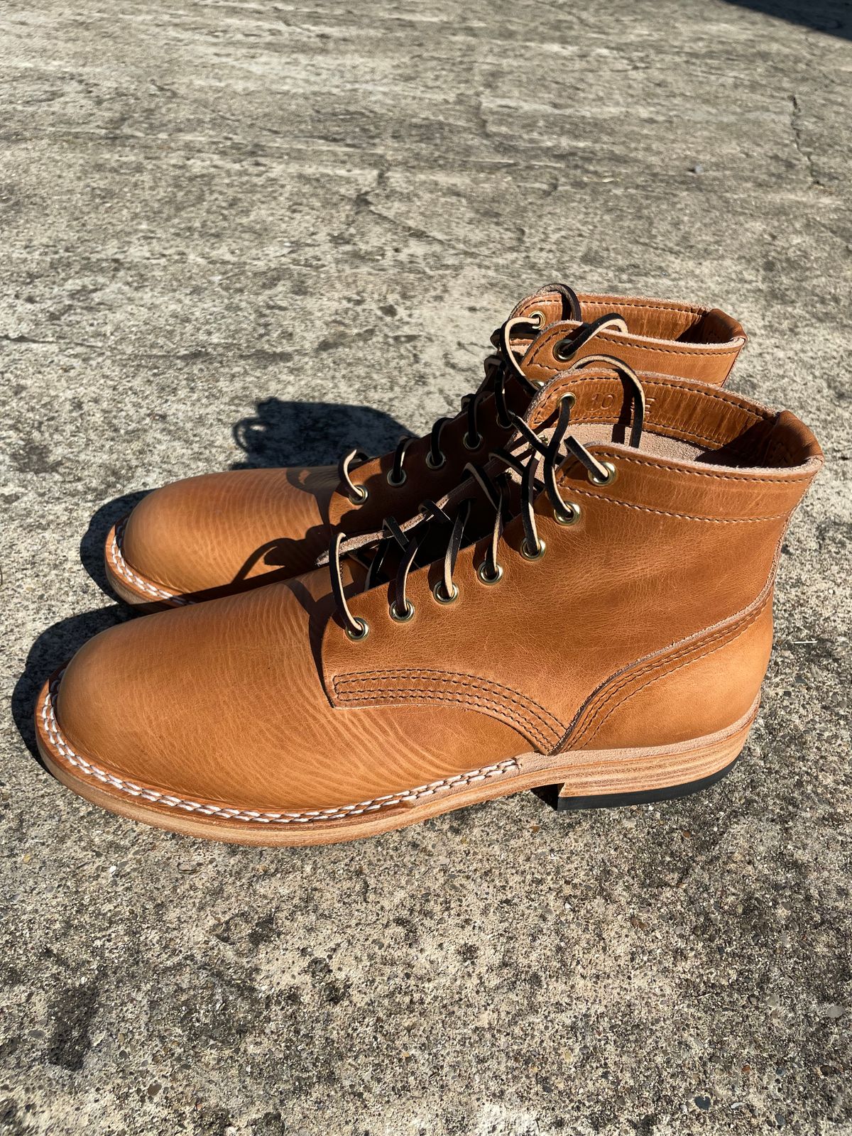 Photo by GTOby04 on October 1, 2025 of the Nicks Ivan Boot in Horween Light Natural Dublin.