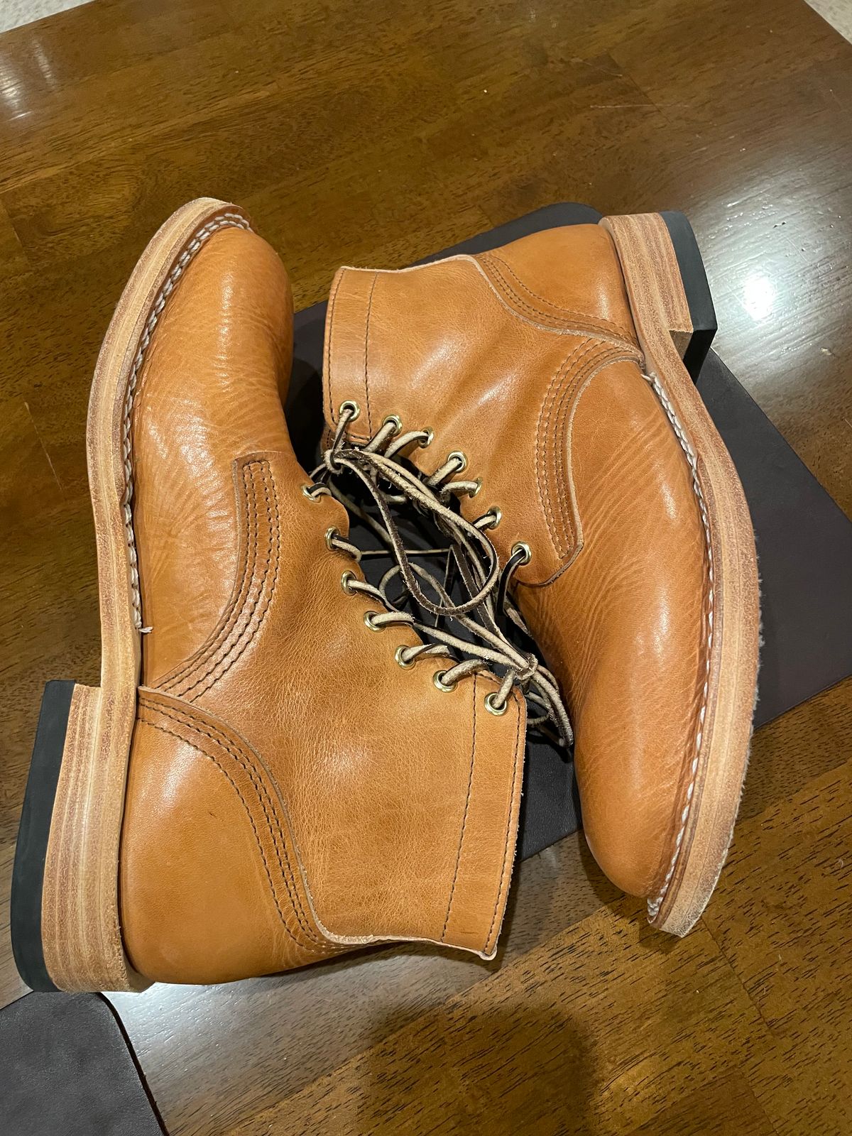 Photo by GTOby04 on December 4, 2025 of the Nicks Ivan Boot in Horween Light Natural Dublin.