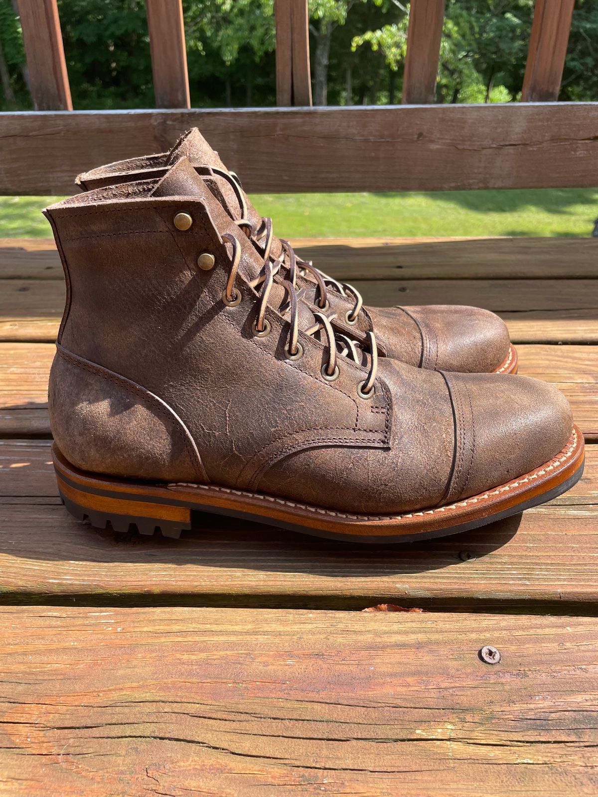 Photo by GTOby04 on June 24, 2025 of the Truman Cap Toe Boot in C.F. Stead Stone Rambler.