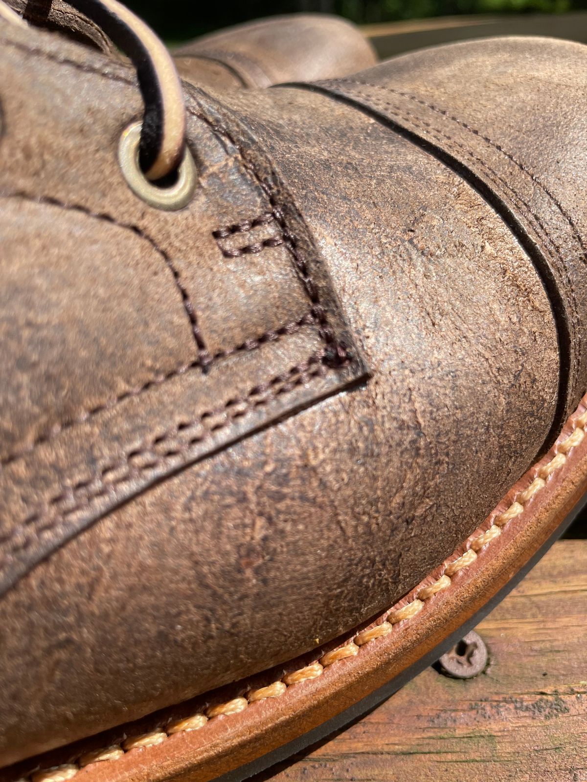 Photo by GTOby04 on June 24, 2025 of the Truman Cap Toe Boot in C.F. Stead Stone Rambler.
