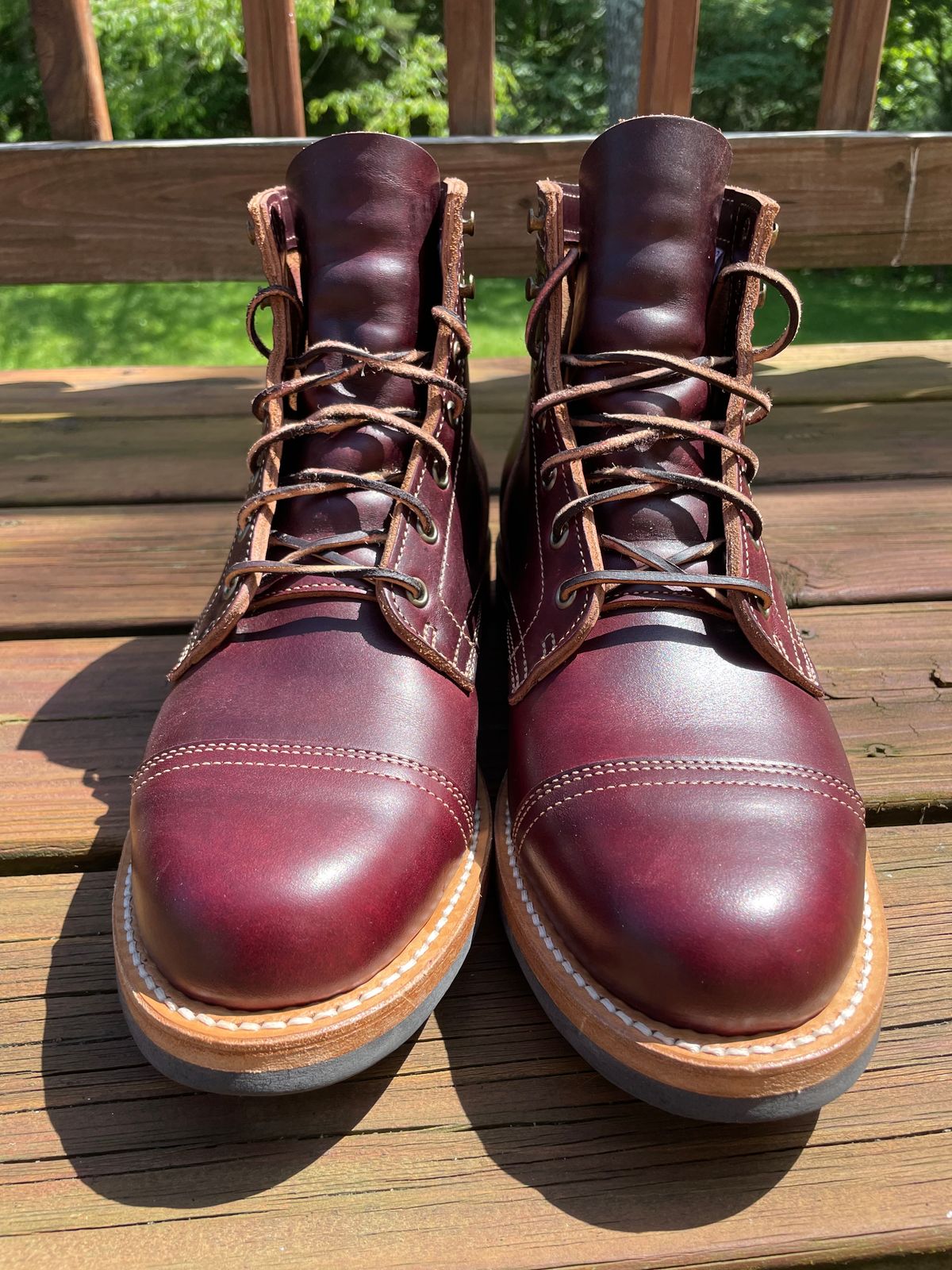 Photo by GTOby04 on June 23, 2025 of the Truman Cap Toe Boot in Seidel Oxblood Double Shot.