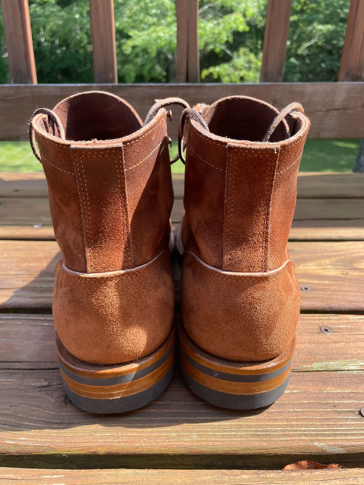 Photo by GTOby04 on June 24, 2025 of the Truman Plain Toe Boot in Horween Tobacco Reverse Chamois.
