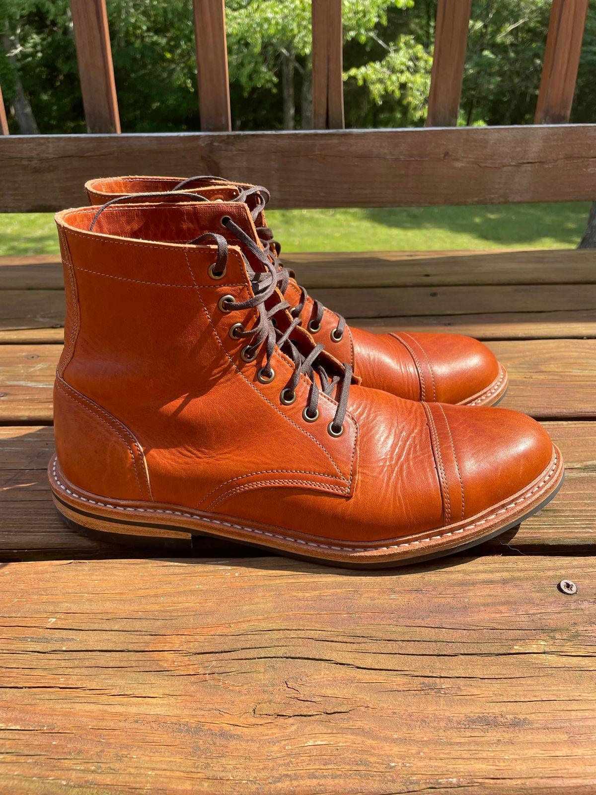 Photo by GTOby04 on June 24, 2025 of the Oak Street Bootmakers Trench Boot in Horween English Tan Dublin.