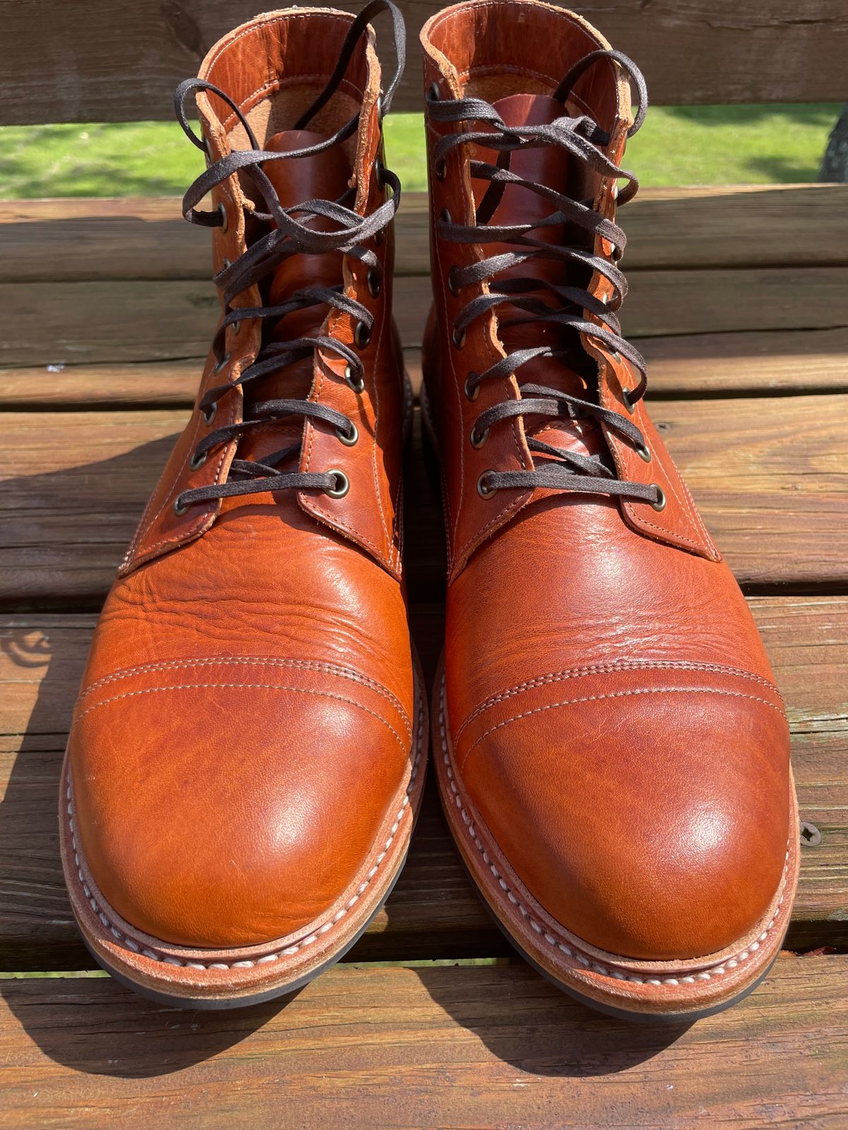 Photo by GTOby04 on June 24, 2025 of the Oak Street Bootmakers Trench Boot in Horween English Tan Dublin.