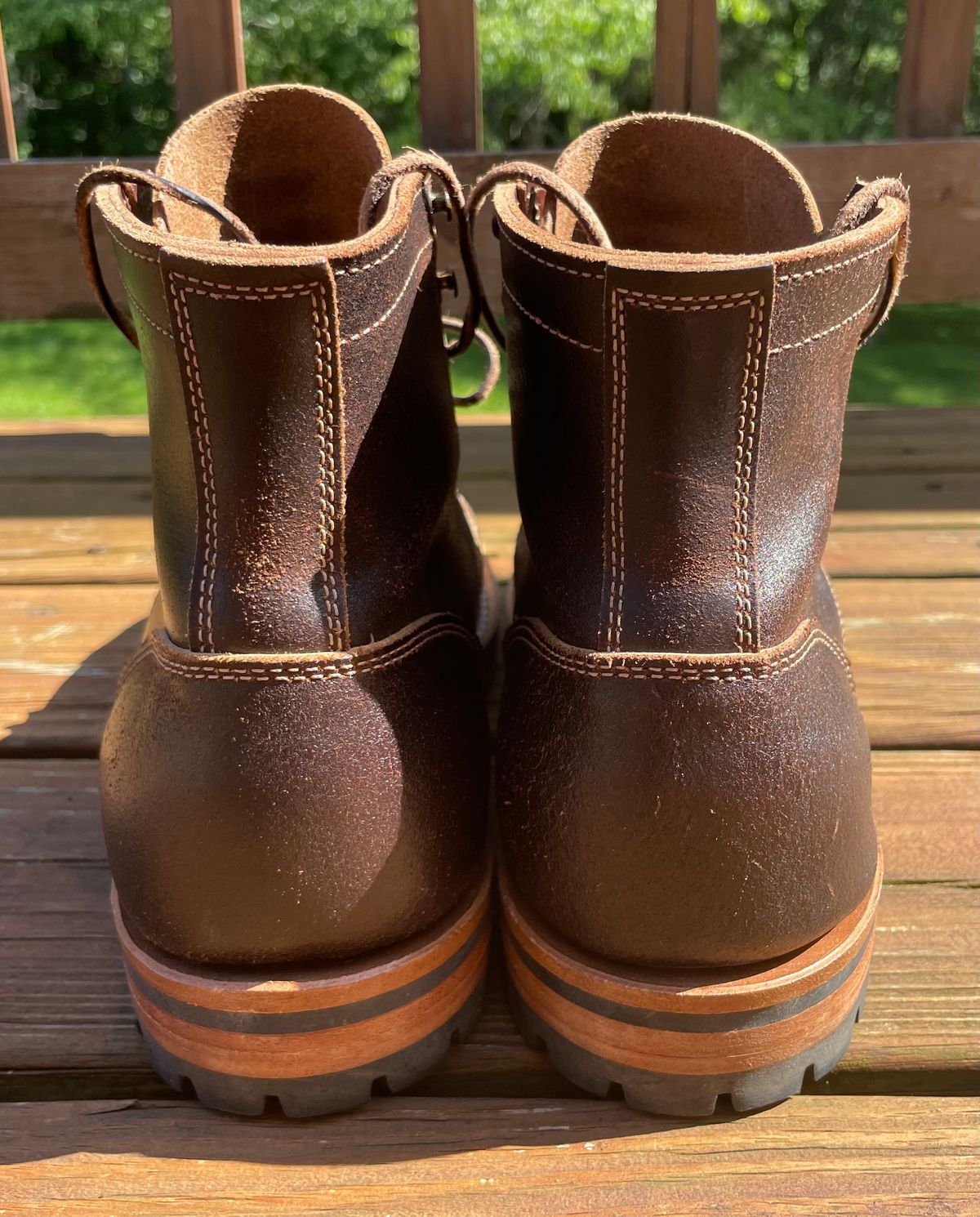 Photo by GTOby04 on June 23, 2025 of the Truman Cap Toe Boot in Horween Java Waxed Flesh.