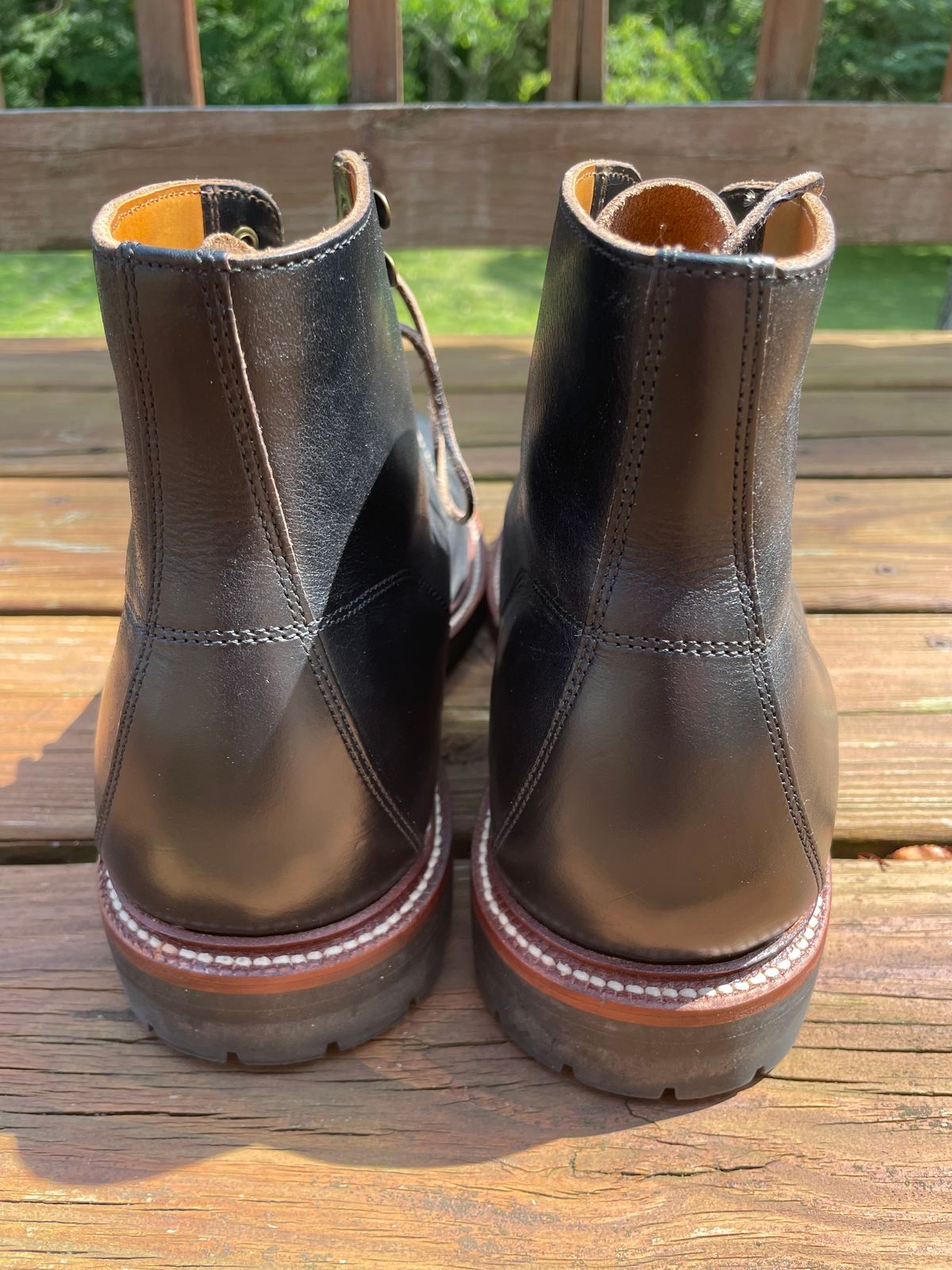 Photo by GTOby04 on June 24, 2025 of the Grant Stone Brass Boot in Horween Black Chromexcel.