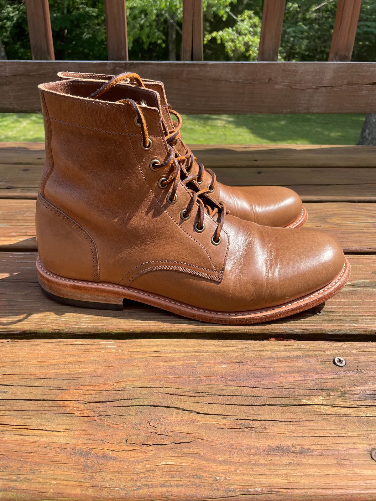 Photo by GTOby04 on June 24, 2025 of the Oak Street Bootmakers Trench Boot in Horween Natural Chromexcel.