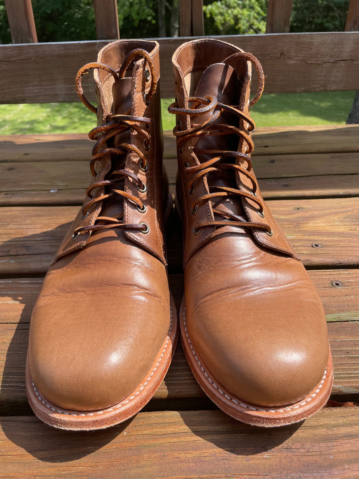 Photo by GTOby04 on June 24, 2025 of the Oak Street Bootmakers Trench Boot in Horween Natural Chromexcel.