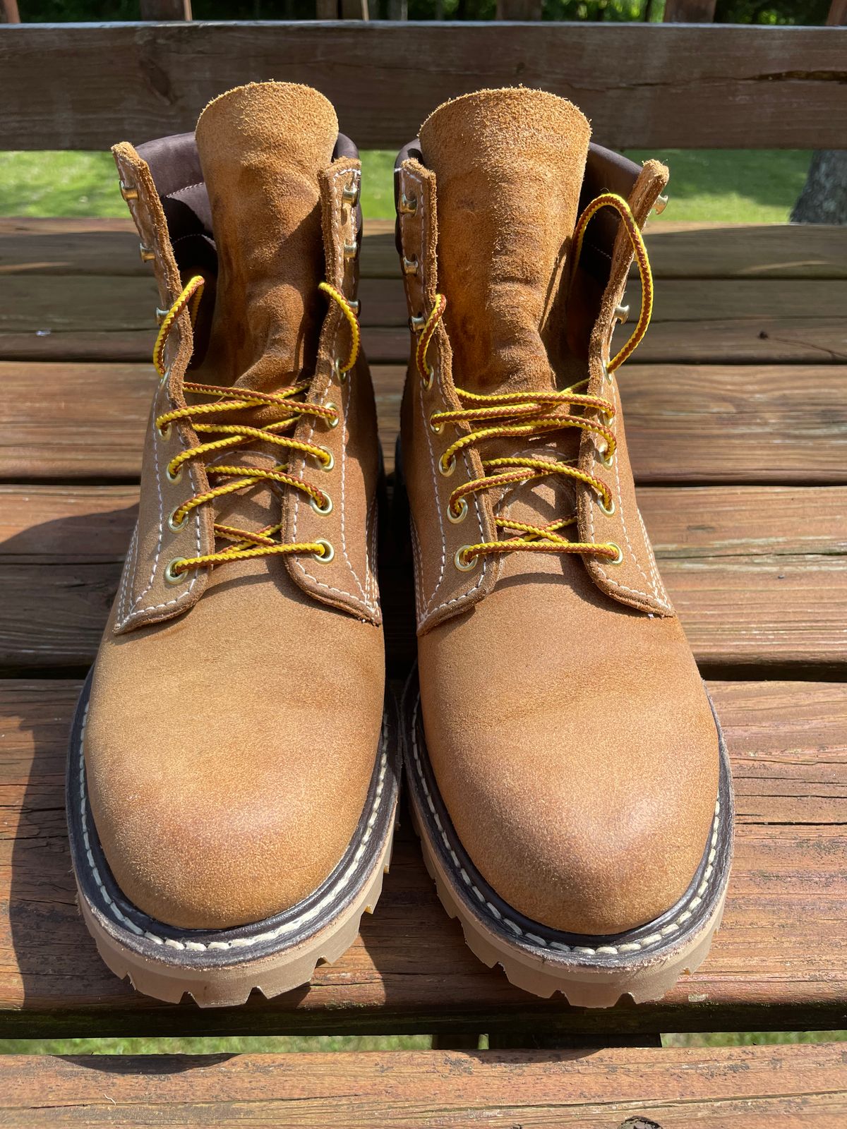 Photo by GTOby04 on June 24, 2025 of the Filson X White’s Shop Boot in Natural Suede.