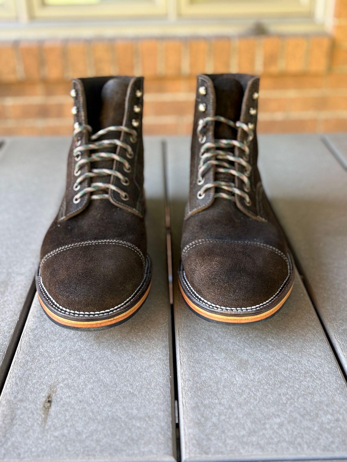 Photo by kablamb11 on October 1, 2025 of the Parkhurst The Richmond in C.F Stead Dark Olive Waxed Roughout.