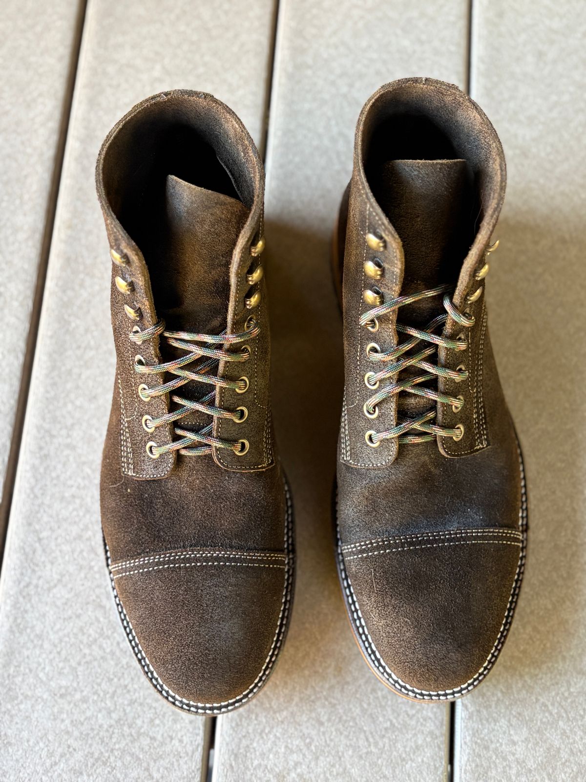 Photo by kablamb11 on October 1, 2025 of the Parkhurst The Richmond in C.F Stead Dark Olive Waxed Roughout.