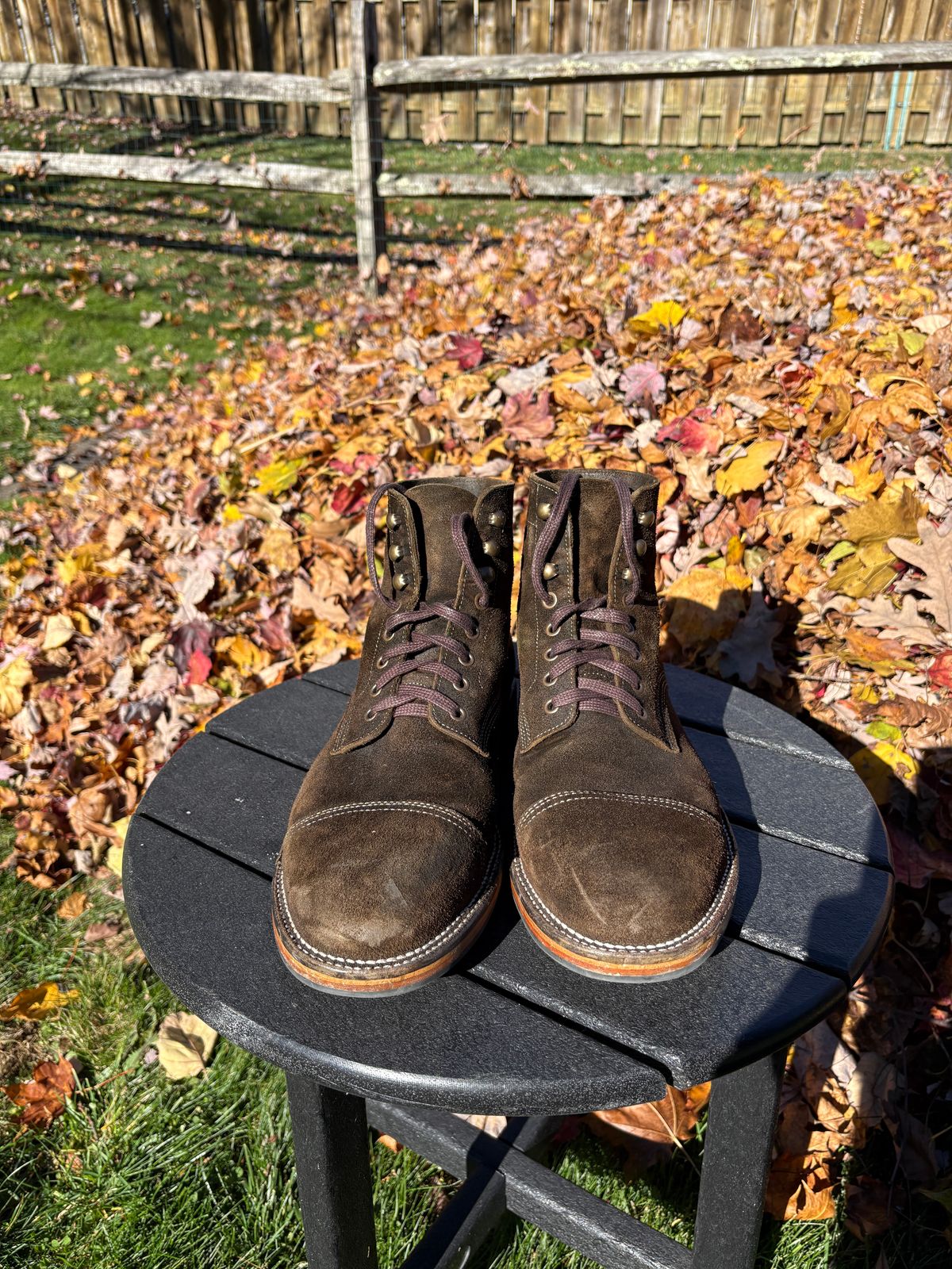 Photo by kablamb11 on November 4, 2025 of the Parkhurst The Richmond in C.F Stead Dark Olive Waxed Roughout.