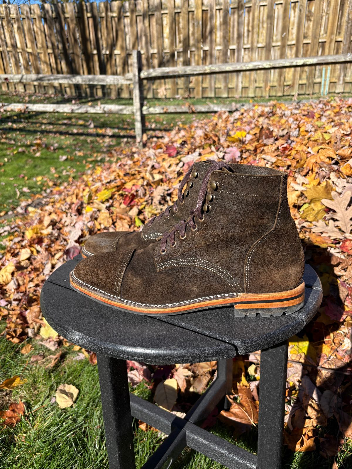 Photo by kablamb11 on November 4, 2025 of the Parkhurst The Richmond in C.F Stead Dark Olive Waxed Roughout.