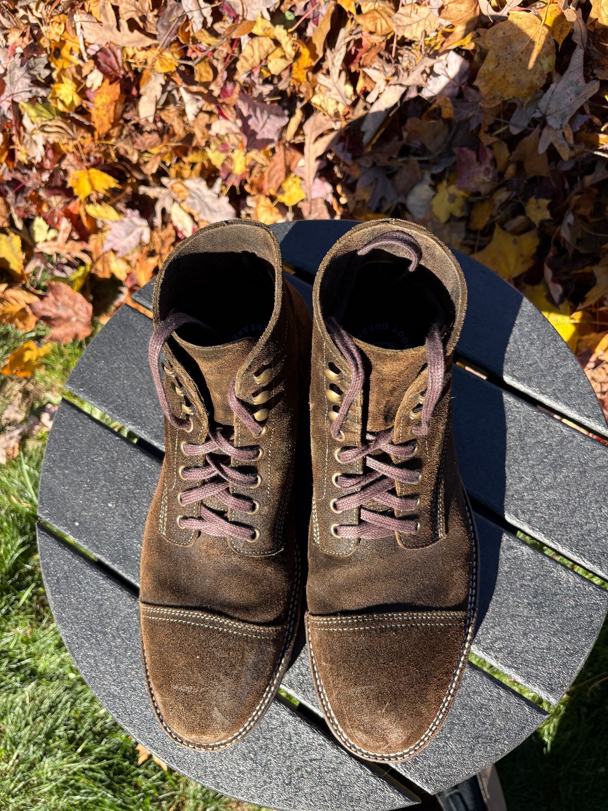 Photo by kablamb11 on November 4, 2025 of the Parkhurst The Richmond in C.F Stead Dark Olive Waxed Roughout.