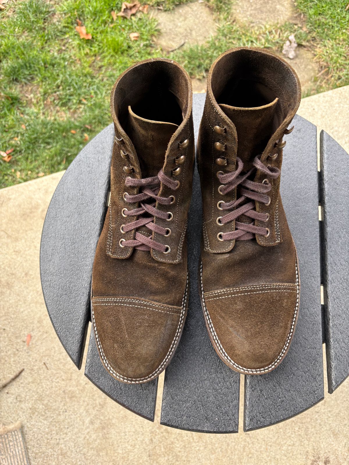 Photo by kablamb11 on December 1, 2025 of the Parkhurst The Richmond in C.F Stead Dark Olive Waxed Roughout.