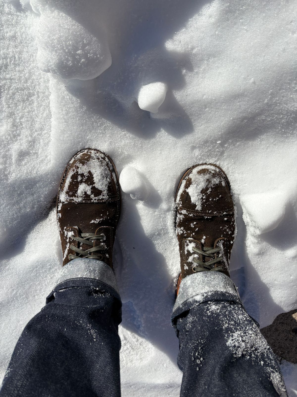 Photo by kablamb11 on February 1, 2026 of the Parkhurst The Richmond in C.F Stead Dark Olive Waxed Roughout.