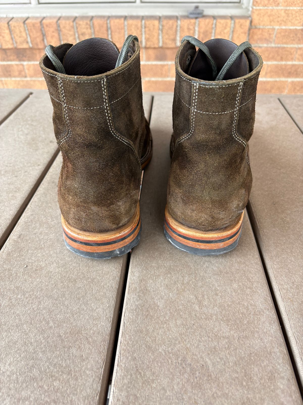 Photo by kablamb11 on February 3, 2026 of the Parkhurst The Richmond in C.F Stead Dark Olive Waxed Roughout.