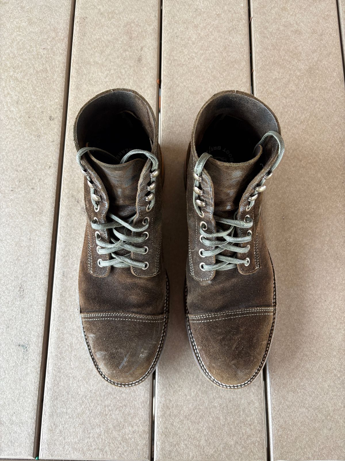 Photo by kablamb11 on February 3, 2026 of the Parkhurst The Richmond in C.F Stead Dark Olive Waxed Roughout.