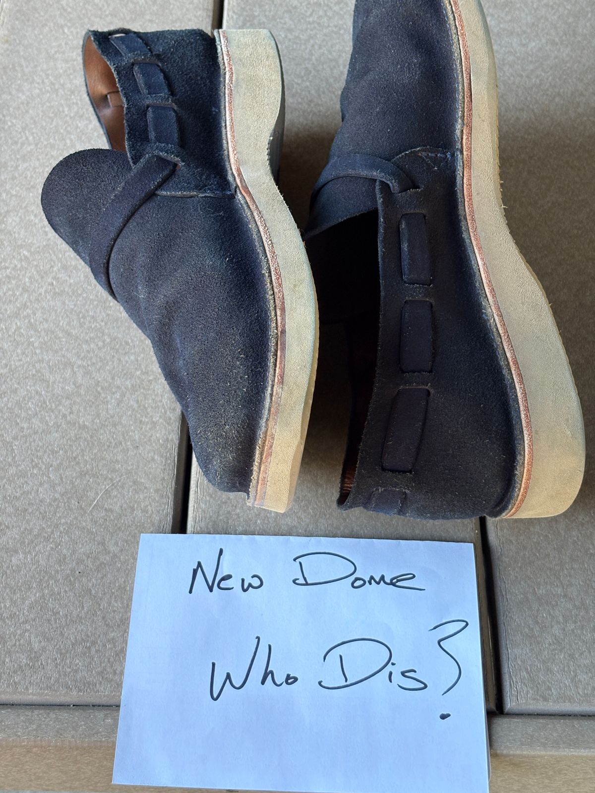 Photo by kablamb11 on October 2, 2025 of the Oak Street Bootmakers Country Loafer in Horween Natural Indigo Chromexcel Roughout.