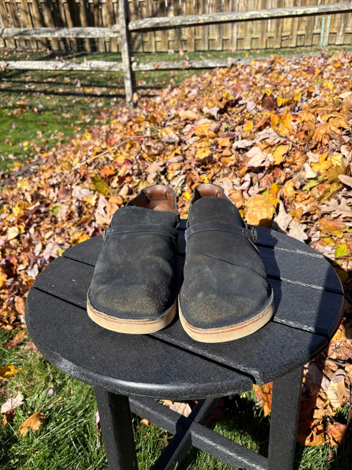 Photo by kablamb11 on November 4, 2025 of the Oak Street Bootmakers Country Loafer in Horween Natural Indigo Chromexcel Roughout.