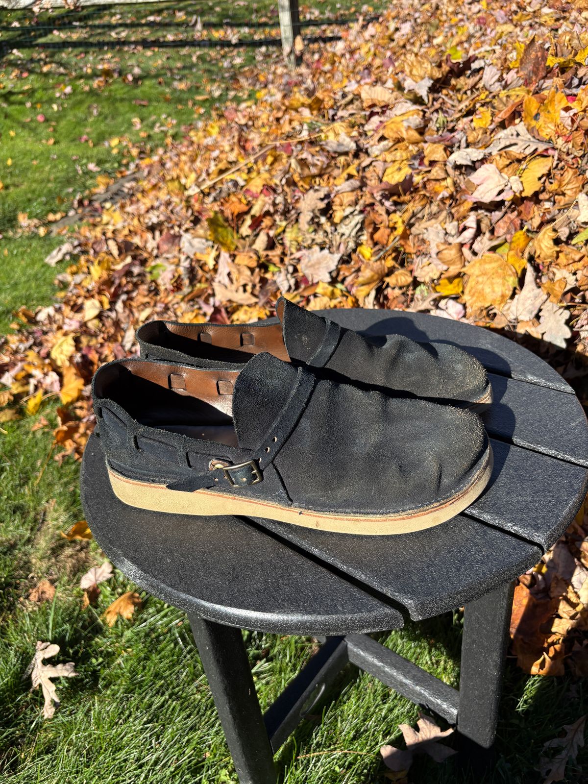 Photo by kablamb11 on November 4, 2025 of the Oak Street Bootmakers Country Loafer in Horween Natural Indigo Chromexcel Roughout.