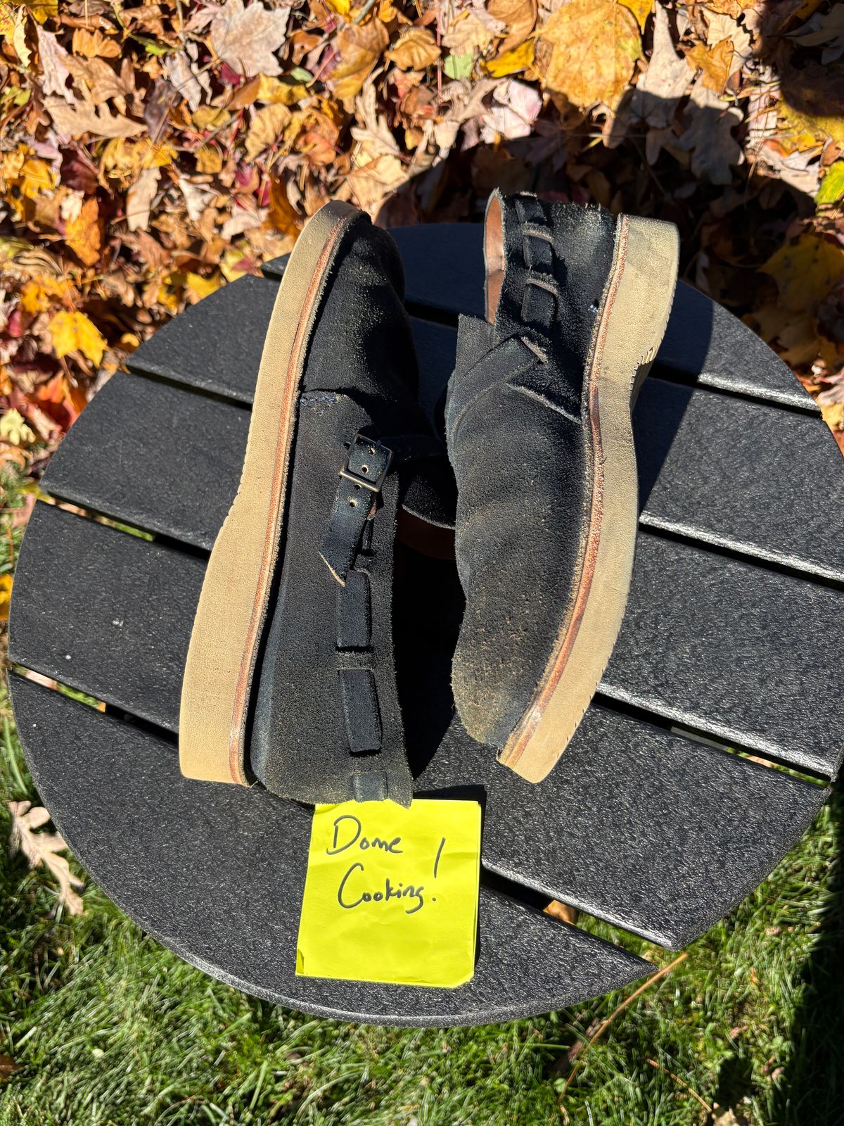 Photo by kablamb11 on November 4, 2025 of the Oak Street Bootmakers Country Loafer in Horween Natural Indigo Chromexcel Roughout.