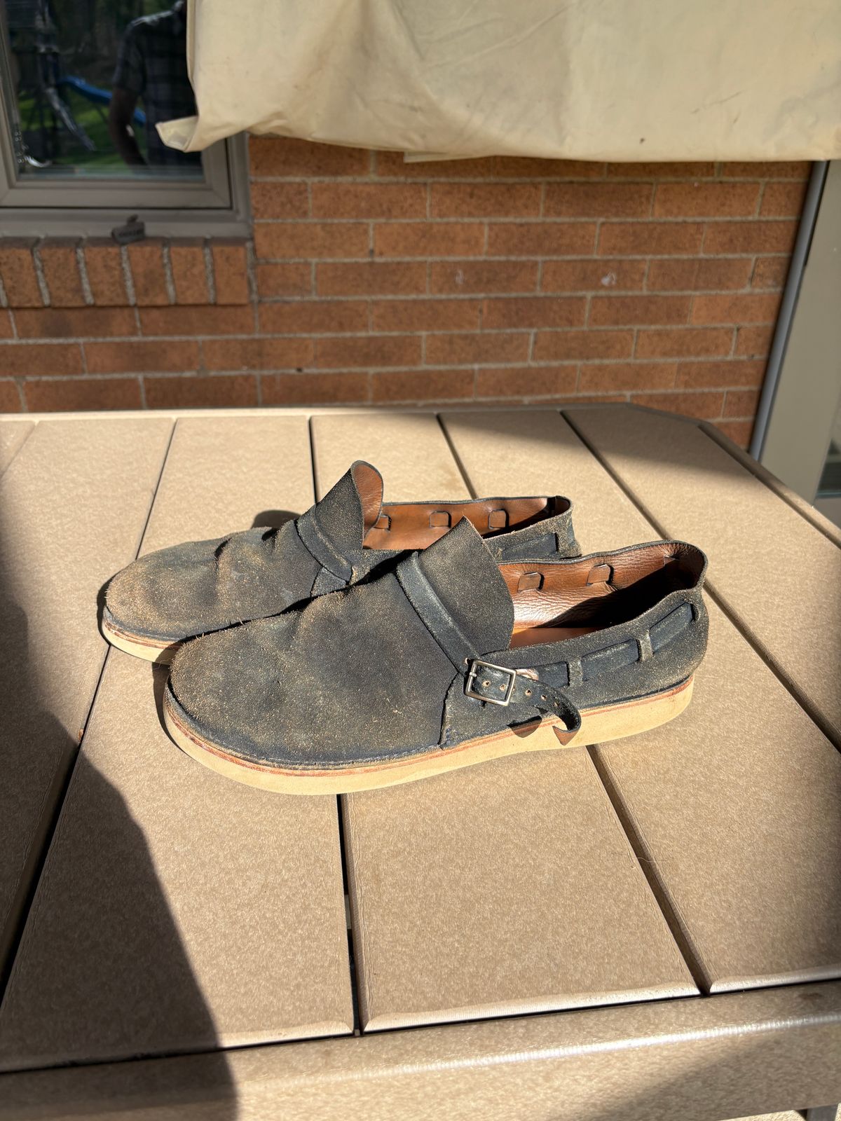 Photo by kablamb11 on April 3, 2026 of the Oak Street Bootmakers Country Loafer in Horween Natural Indigo Chromexcel Roughout.