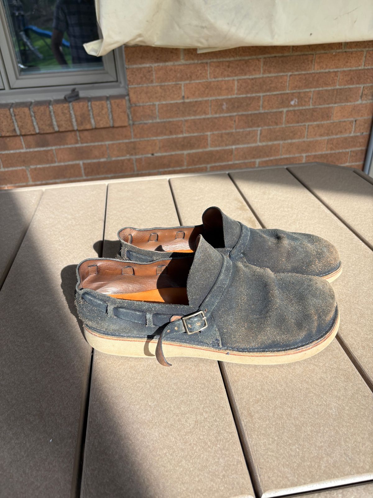 Photo by kablamb11 on April 3, 2026 of the Oak Street Bootmakers Country Loafer in Horween Natural Indigo Chromexcel Roughout.