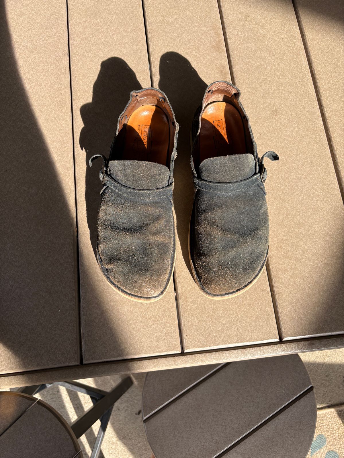 Photo by kablamb11 on April 3, 2026 of the Oak Street Bootmakers Country Loafer in Horween Natural Indigo Chromexcel Roughout.