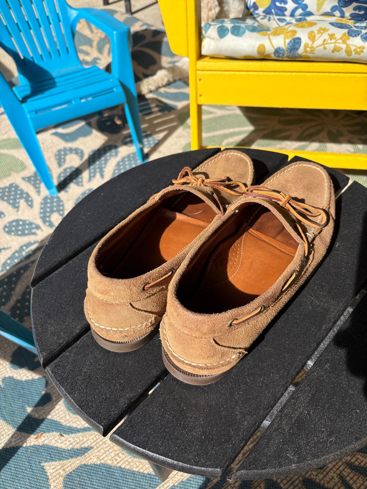 Photo by kablamb11 on August 17, 2025 of the Oak Street Bootmakers Camp Moc in Horween Natural Chromexcel Roughout.