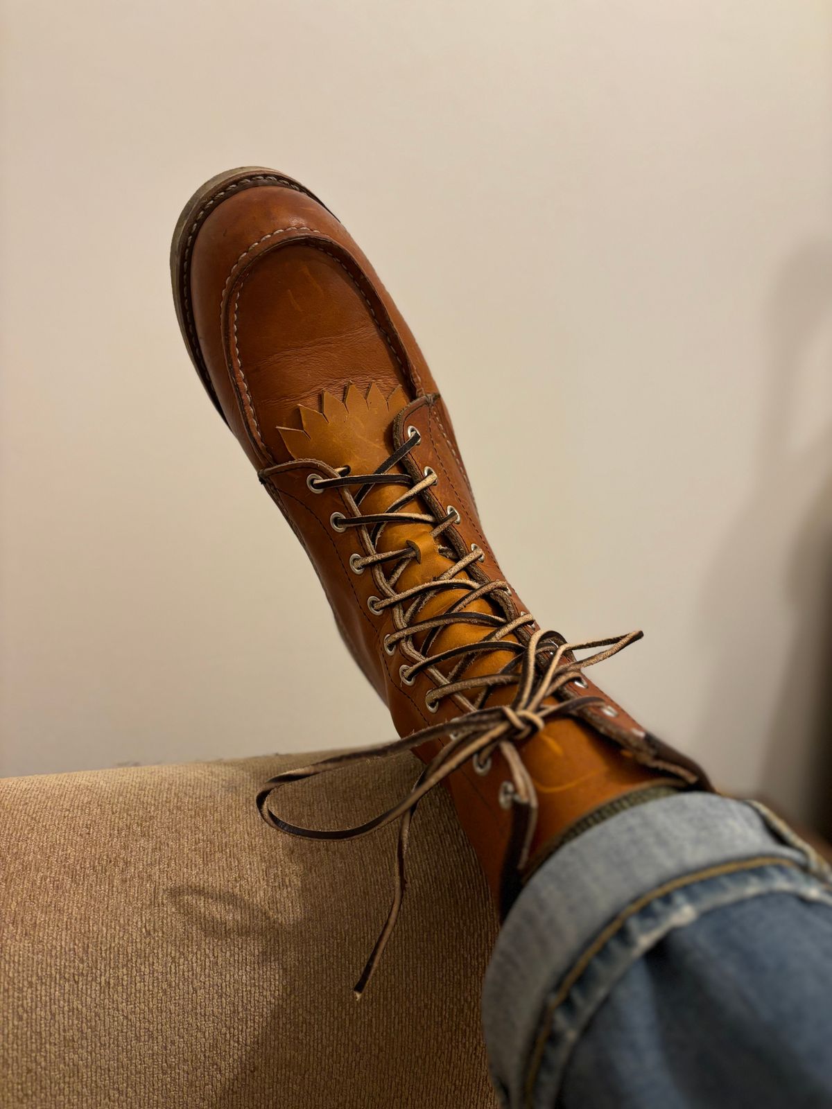 Photo by buddy1997 on February 22, 2026 of the Red Wing 8-Inch Classic Moc in S.B. Foot Oro Legacy.