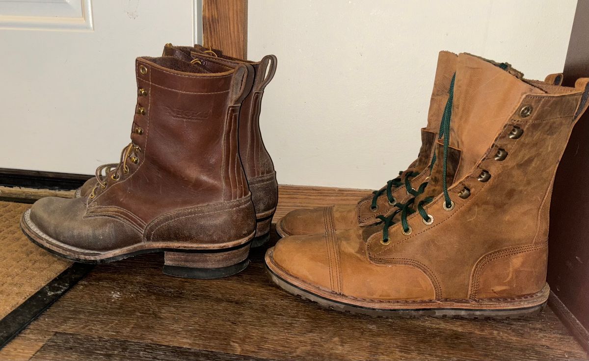 Photo by averagebootguy on March 7, 2026 of the Nicks Ranger in Seidel 1964 Brown Roughout & Seidel 1964 Brown.