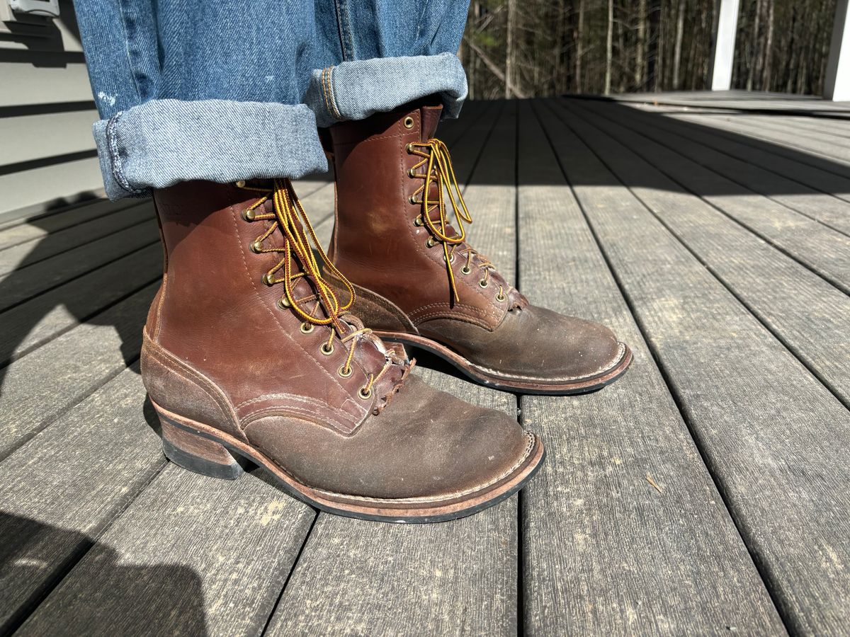 Photo by averagebootguy on April 27, 2026 of the Nicks Ranger in Seidel 1964 Brown Roughout & Seidel 1964 Brown.