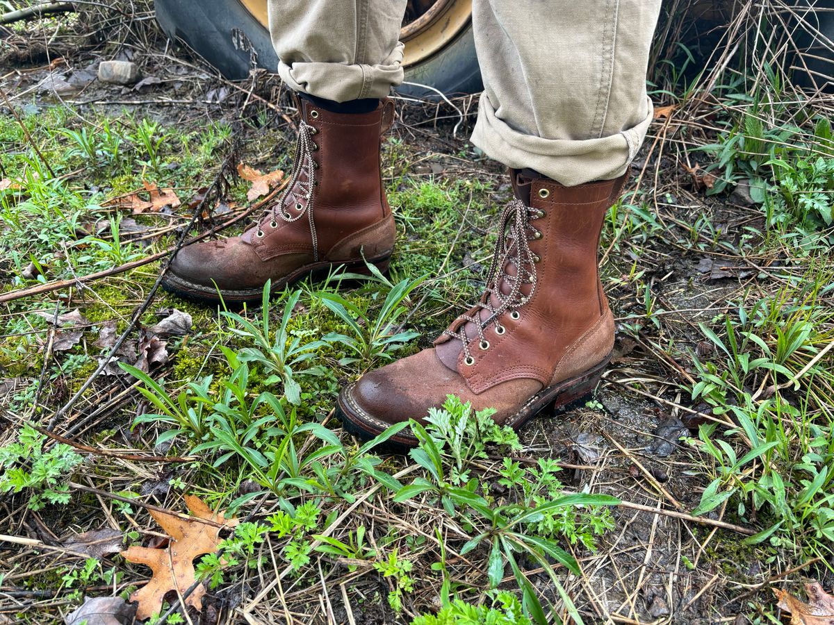 Photo by averagebootguy on April 26, 2026 of the Nicks Urban Logger in Seidel 1964 Brown & Seidel 1964 Brown Roughout.