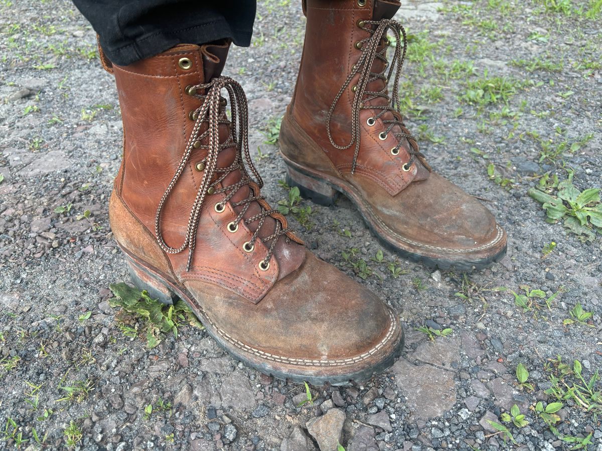 Photo by averagebootguy on June 17, 2026 of the Nicks Urban Logger in Seidel 1964 Brown & Seidel 1964 Brown Roughout.