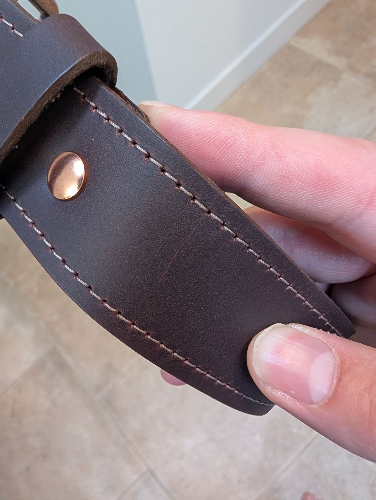 Photo by alkemest on August 30, 2025 of the North Star Leather Black Cherry Excalibur Belt - Seconds in S.B. Foot Black Cherry Excalibur.