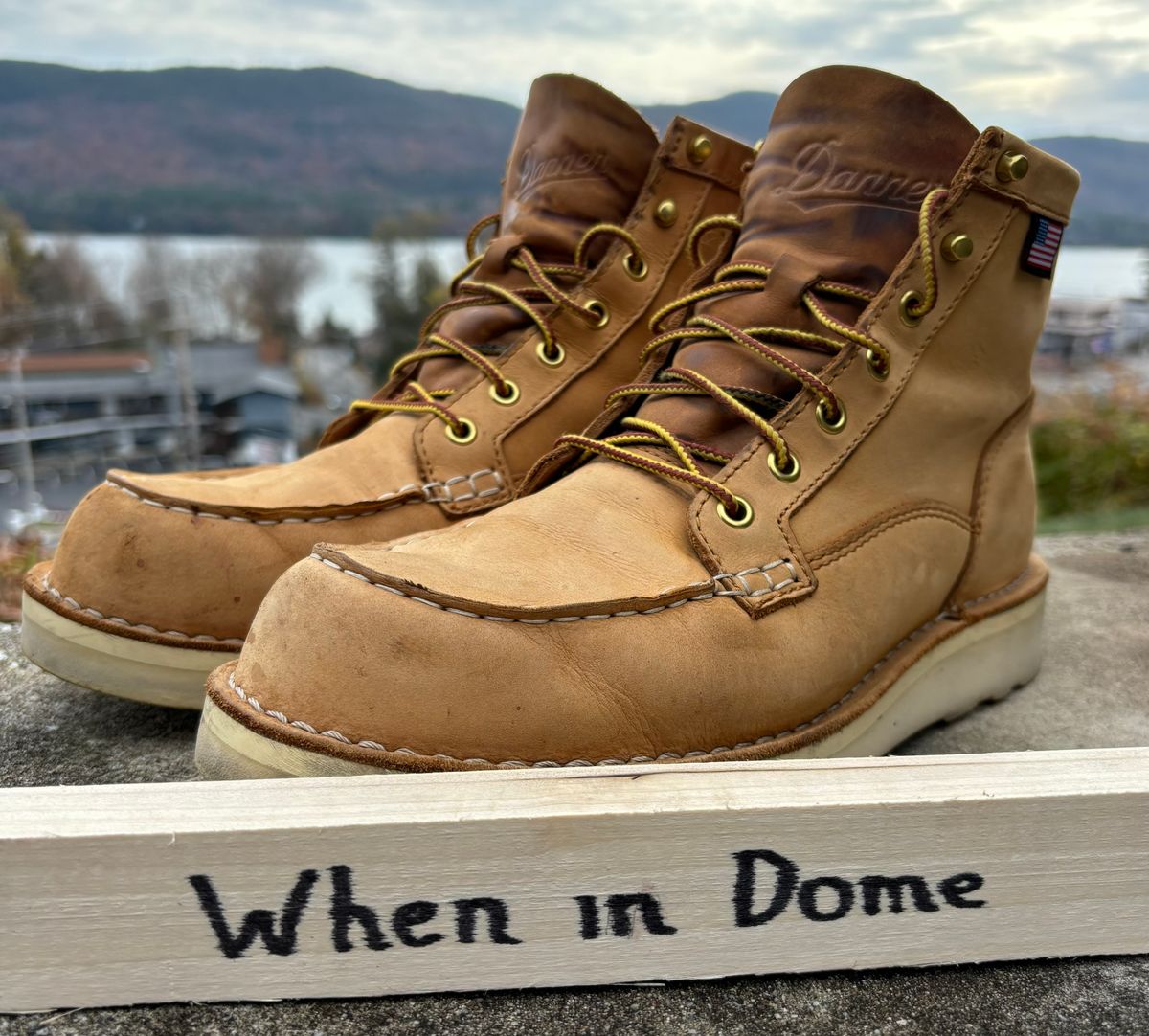Photo by cjdigs on November 5, 2024 of the Danner Bull Run Moc in Danner / Wheat.