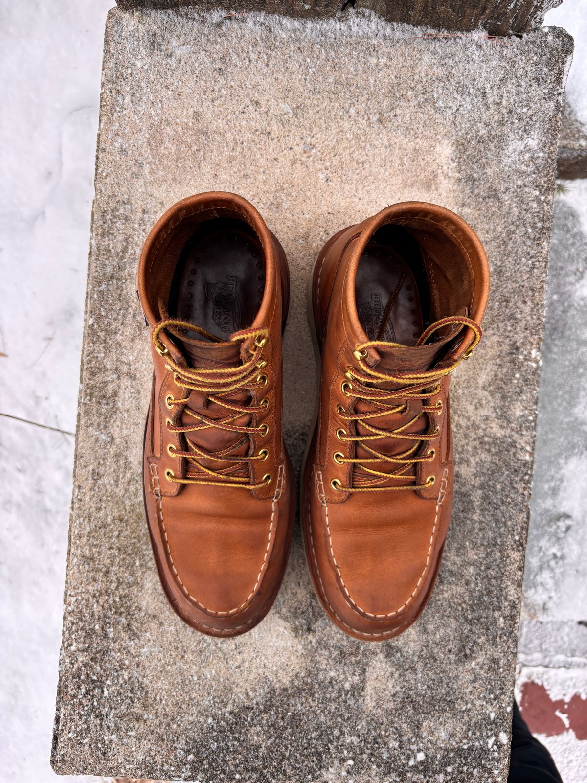 Photo by cjdigs on January 5, 2025 of the Danner Bull Run Moc in Danner / Wheat.