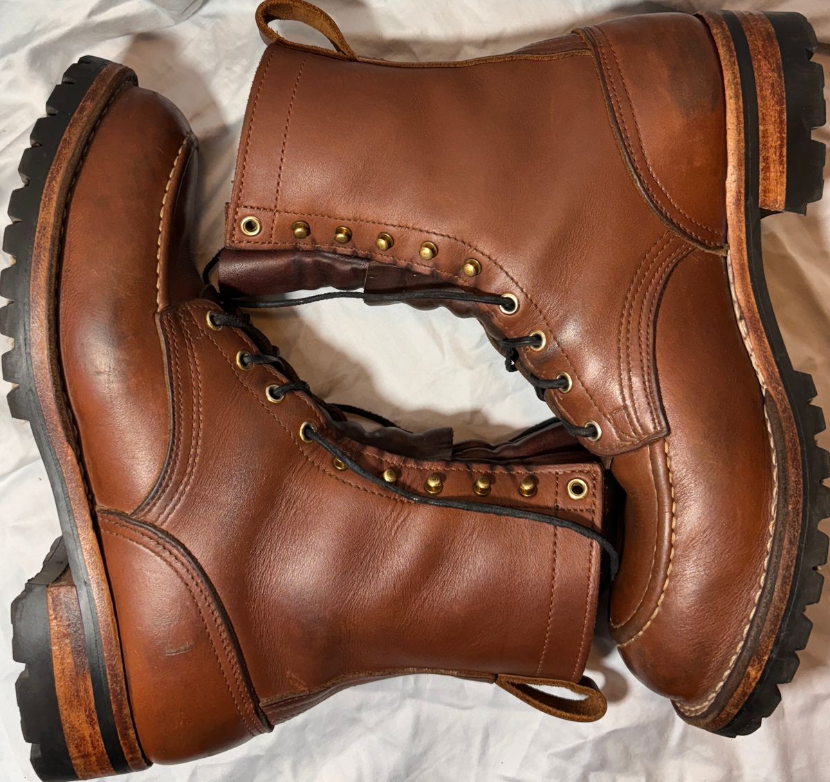 Photo by cjdigs on December 4, 2024 of the Nicks Builder Pro Moc Toe Steel Toe in Seidel 1964 Brown.