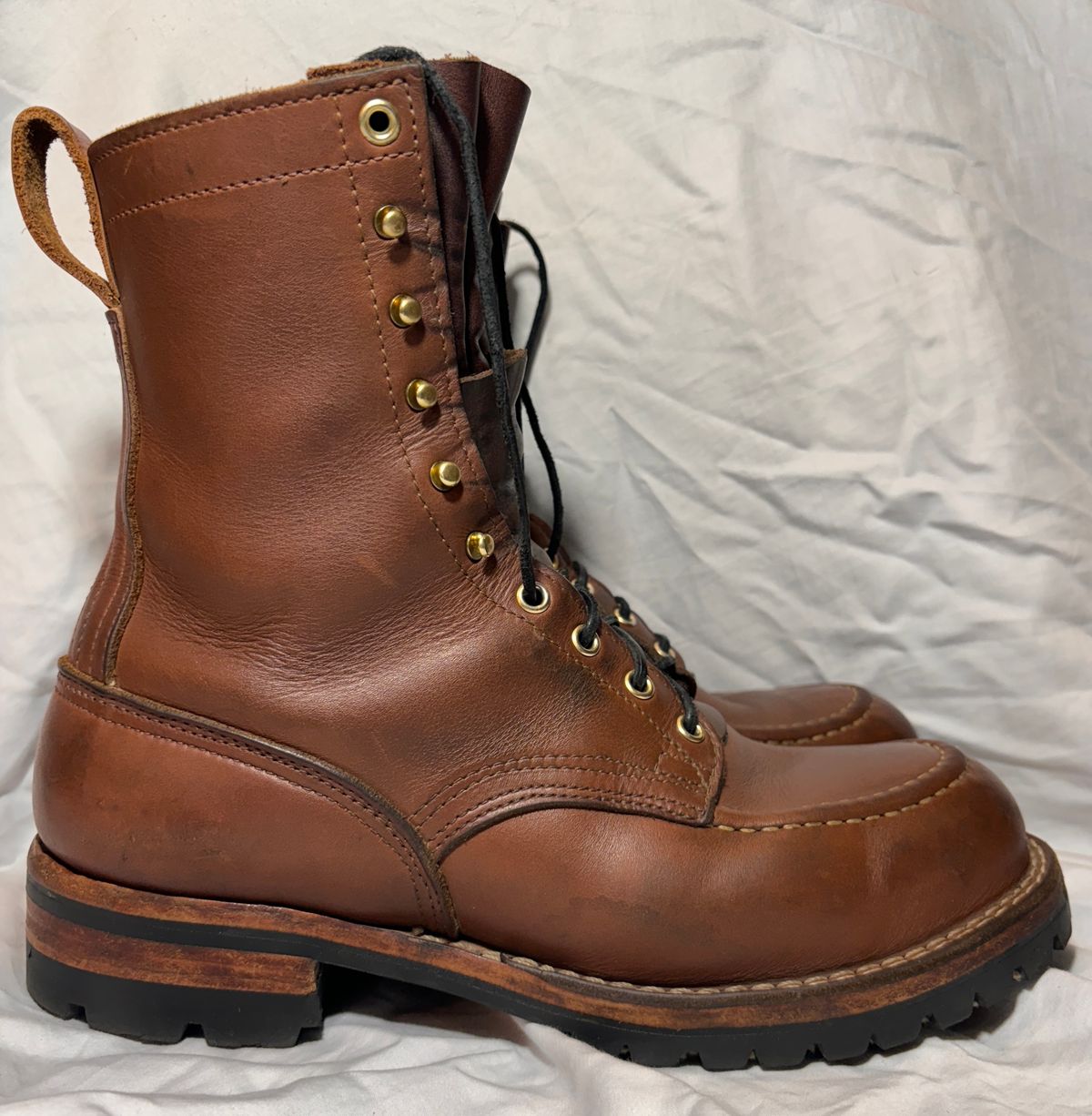 Photo by cjdigs on December 4, 2024 of the Nicks Builder Pro Moc Toe Steel Toe in Seidel 1964 Brown.