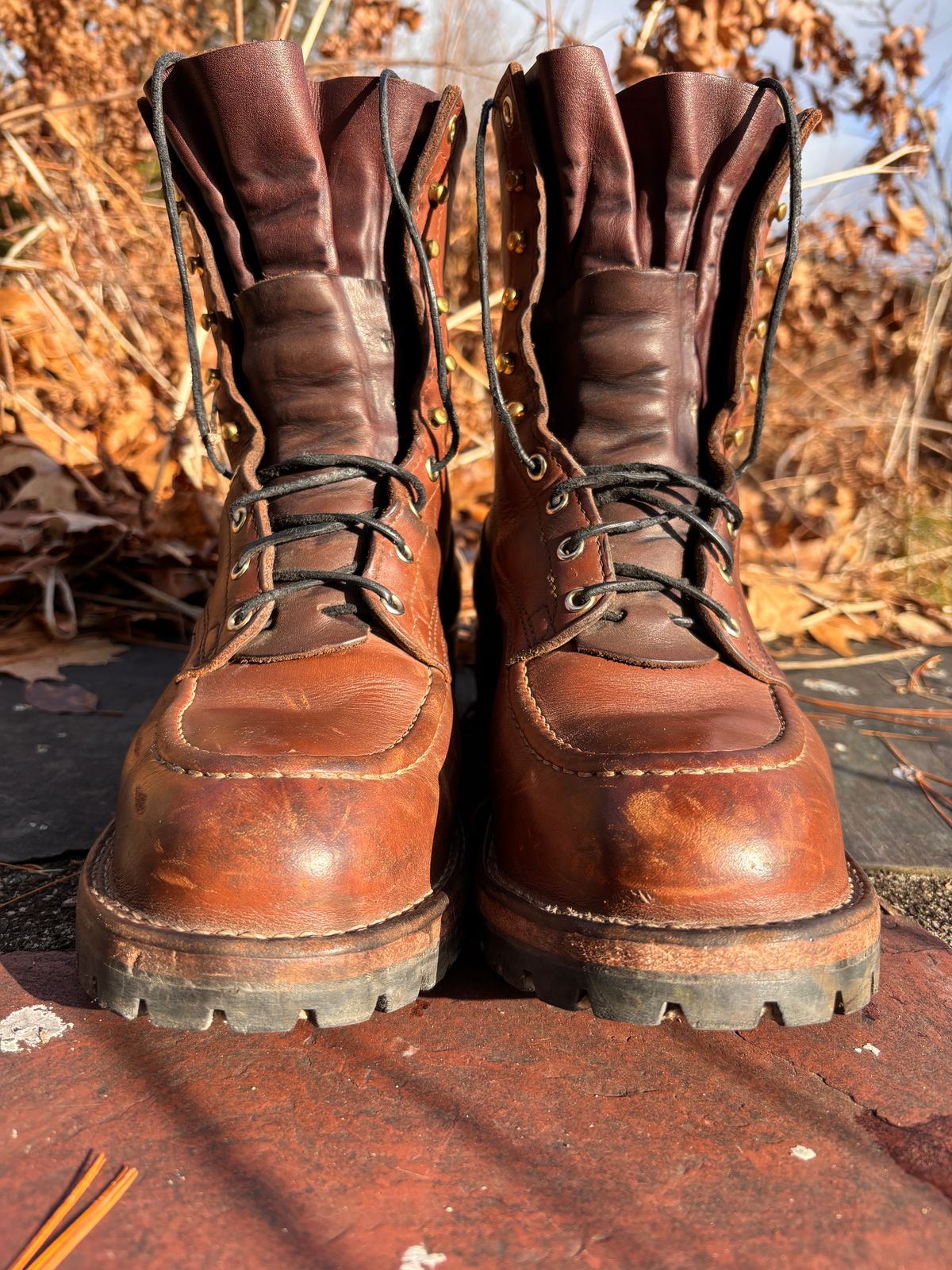 Photo by cjdigs on January 4, 2025 of the Nicks Builder Pro Moc Toe Steel Toe in Seidel 1964 Brown.